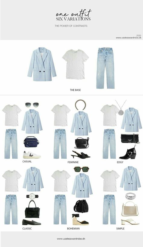 Simple Style Outfits Minimal Classic, Clothes Capsule, Blue Jeans Outfit, Womens Fashion Classy Casual, Capsule Wardrobe Planning, Outfits Minimal, Edgy Classic, Edgy Fashion Outfits, Capsule Wardrobe Women