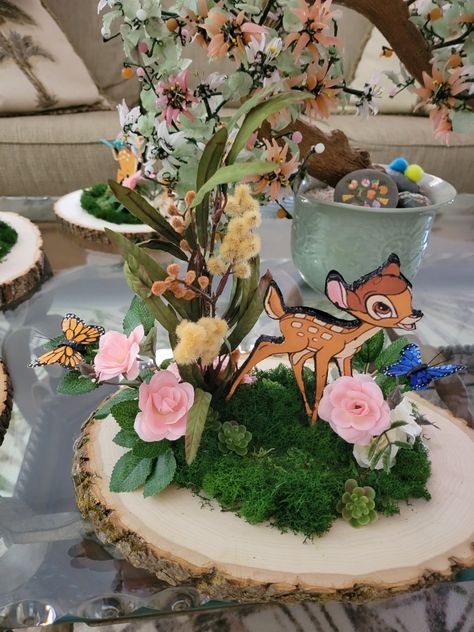 Bambi Gender Reveal, Bambi Themed Baby Shower Ideas, Bambi Centerpieces, Bambi Centerpiece Ideas, Bambi Decorations, Bambi Baby Shower Ideas, Bambi Party, Bambi Birthday, Teddy Bear Picnic Birthday Party