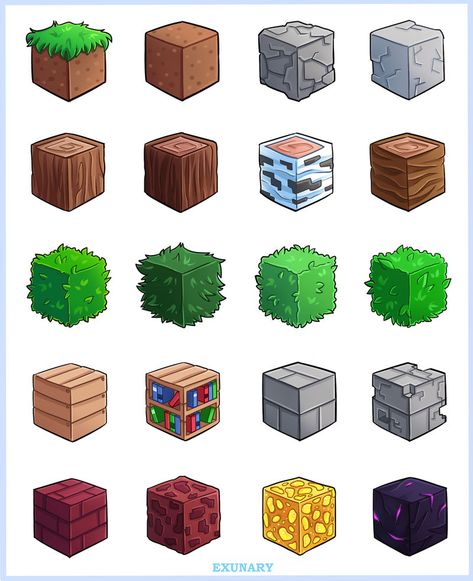 Block Pixel Art, Square Drawing Ideas, Pixel Art Minecraft, Square Drawing, Minecraft Blocks, Minecraft Drawings, Isometric Drawing, Vector Game, Clay Jar