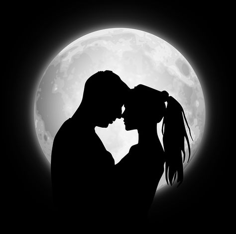 Free Image on Pixabay - Couple, Moon, Love, Night Hair, Couple Kissing, Full Moon, The Moon, Moon