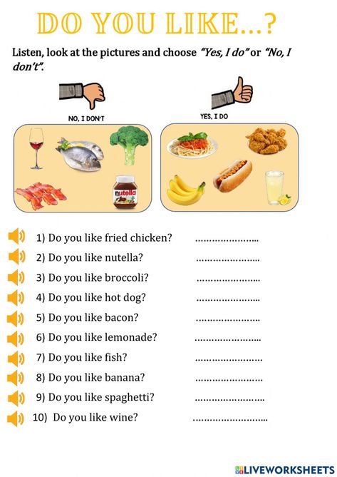 Do you like? interactive exercise for Primero de Secundaria. You can do the exercises online or download the worksheet as pdf. Teaching Prepositions, Teaching Reading Comprehension, Grammar For Kids, English Learning Books, English Activities For Kids, Learning English For Kids, First Day Of School Activities, English Fun, 1st Grade Worksheets