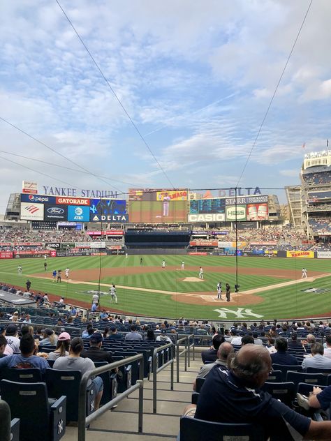 Mlb Game Aesthetic, Yankee Game Aesthetic, Yankee Stadium Aesthetic, Yankees Game Aesthetic, Yankee Stadium Wallpaper, New York Yankees Aesthetic, Yankee Aesthetic, Kai Rhodes, Baseball Game Aesthetic