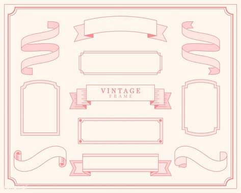 Graphic Design Portfolio Cover, Tattoo Lettering Design, Frame Illustration, Vintage Banner, Flourish Design, Vintage Badge, Graphic Design Assets, Canvas Learning, Overlays Instagram