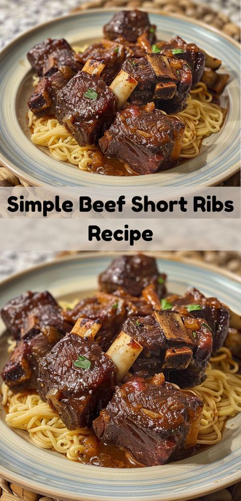 Craving something different from ground beef recipes? Our Simple Beef Short Ribs Recipe is a must-try. Enjoy these tender beef ribs, a perfect choice for easy crockpot beef rib recipes. Beef Rib Recipes, Beef Short Rib Recipes Oven, Beef Short Ribs Oven, Beef Ribs Crockpot, Short Rib Recipes Crockpot, Short Ribs In Oven, Short Rib Recipes Oven, Ribs Recipe Oven, Beef Short Ribs Recipe