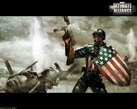 America Wallpaper, American Wallpaper, Marvel Ultimate Alliance, Captain America Art, Captain America Wallpaper, Ultimate Marvel, Marvel Art, Golden Age, Marvel Dc