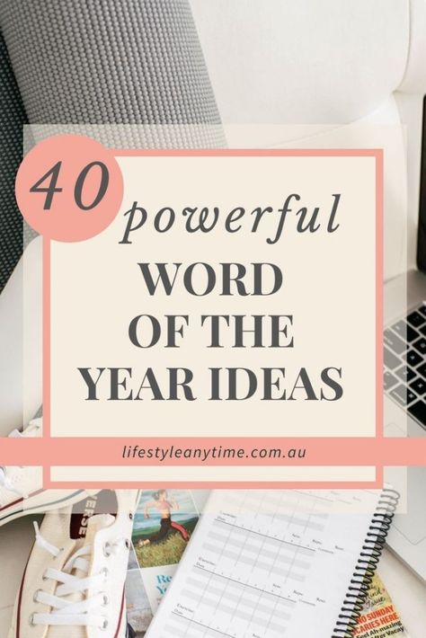 Word Of The Year Ideas, Focus Word, Word For The Year, New Year Words, Vision Board Words, Vision Board Printables, Word Of The Year, Theme Words, Yearly Goals