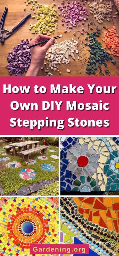 Diy Mosaic Stepping Stones, Patio Ideas Stone, Diy Mosaic Garden, Diy Mosaic Projects, Garden Stepping Stones Diy, Stone Wallpapers, Free Mosaic Patterns, Mosaic Stones, Easy Mosaic