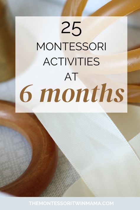 These 25 developmentally appropriate and Montessori inspired activities for your 6-month-old baby! They will encourage healthy development and motor skills for your 6-month-old baby. We can support the development of our growing babies by offering moments for interaction and activities that meet their developmental needs. Babies love to explore and work on their fine and gross motor skills. These 25 activities will give many opportunities for your baby! 6 Month Fine Motor Activities, Six Month Old Sensory Activities, 6 Month Development Activities, Activities To Do With A 6 Month Old, Developmental Activities For 6 Month Old, Development Activities For 6 Month Old, Play Ideas 6 Month Old, 6m Old Activities, Ideas For 6 Month Old Activities