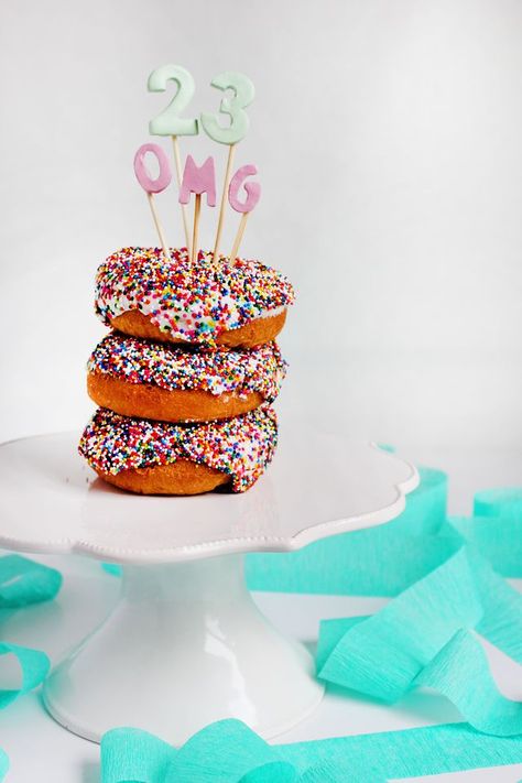 Customize every occassion with this clay cake topper DIY. Get the simple steps at www.aBeautifulMess.comjpg 23 Birthday Cake, Cake Topper Diy, Donut Cake Topper, Best Birthday Cake, Clay Cake, Birthday Cakes For Her, Unique Birthday Cakes, Toppers Diy, Diy Cake Topper