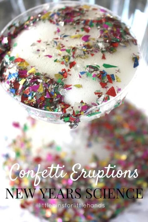 Confetti Science Eruptions New Years Eve Activity for Kids New Year's Eve Crafts, Kids New Years Eve, New Year's Eve Activities, New Years Eve Games, New Years Activities, Party Poppers, Science Party, New Year's Eve Celebrations, Science Activities For Kids