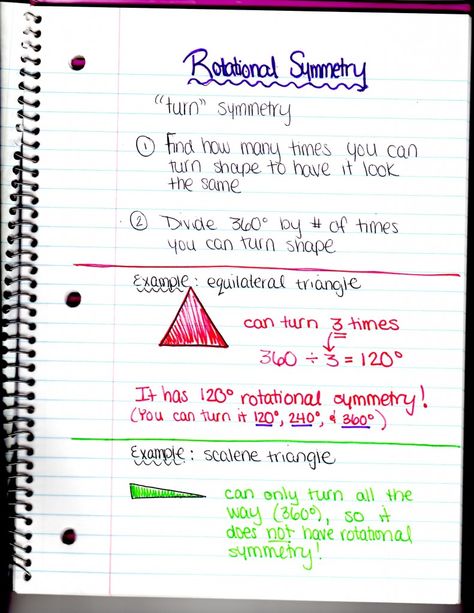 Rotational Symmetry - hands-on lesson, notebook page, and extension idea Rotational Symmetry Activities, Symmetry Math, Geometric Transformations, Symmetry Activities, Rotational Symmetry, Sped Math, Grade 6 Math, Learning Mathematics, Math Anchor Charts