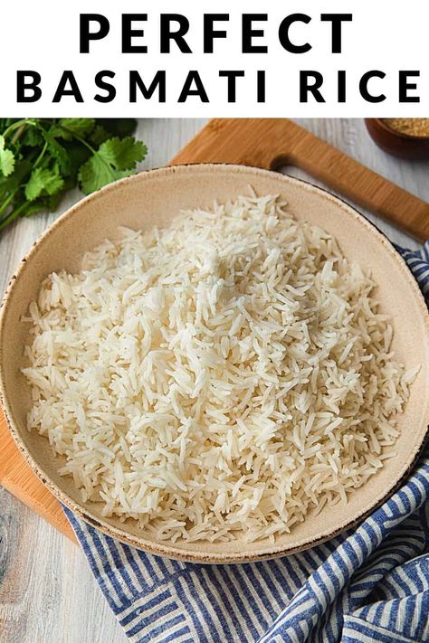 If you're looking for the perfect basmati rice, look no further than this instant pot basmati rice recipe! No more sticky, gluey, or clumpy bits, just separate grains that will make the best fried rice. Includes instructions for the stove top too! Instant Pot Basmati Rice, The Best Fried Rice, Best Fried Rice, Rice In The Oven, Basmati Rice Recipes, Baked Rice Pudding, Rice On The Stove, Cooking Basmati Rice, Indian Rice Recipes