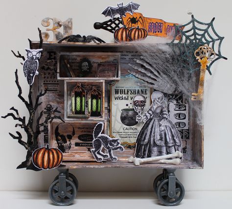 Drippy Candles, Halloween Shadow, Halloween Diorama, Halloween Shadow Box, Distressed Painting, Halloween Paper, Halloween Home Decor, Halloween Projects, Halloween Cards