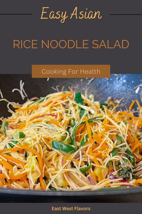 Cold Asian Rice Noodle Salad, Rice Noodle Pasta Salad, Thai Rice Noodle Salad, Cold Rice Noodle Recipes, Easy Japanese Noodle Recipes, Rice Noodles Salad, Cold Rice Noodle Salad, Rice Noodle Salads, Cold Rice Salad Recipes