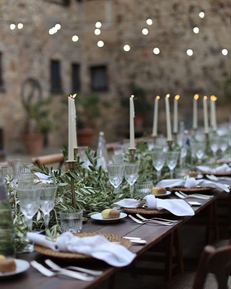 #greenerywedding hashtag on Instagram • Photos and Videos Branches Wedding Decor, Intimate Wedding Dinner, Corfu Wedding, Wedding Table Layouts, Olive Branch Wedding, Greenery Wedding Centerpieces, Olive Wedding, Late Summer Weddings, Summer Wedding Decorations