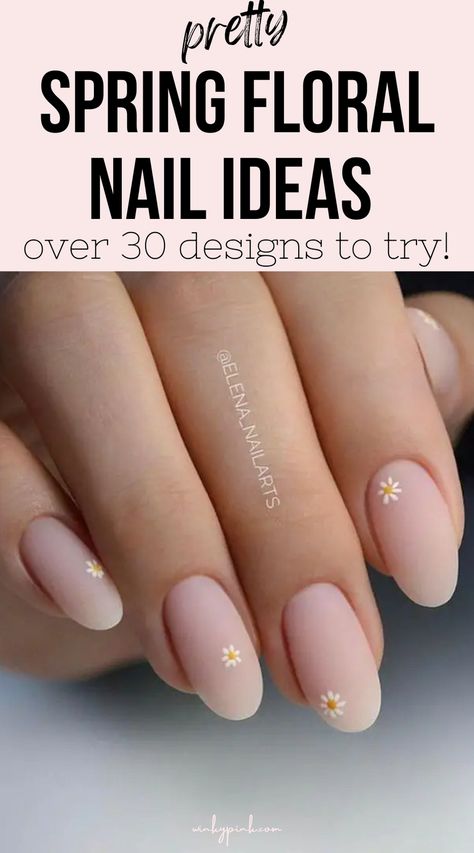 Are you ready to bring some blooming beauty to your fingertips this spring? These Pretty Floral Nails for Spring are just the thing. Get ready to be inspired as we dive into over 30 stunning floral nail designs that will instantly elevate your spring-style game. From delicate petals to vibrant blossoms, these designs are perfect for adding a touch of nature’s charm to your manicure. Whether you’re a nail art enthusiast or just looking for some fresh inspiration, we’ve got you covered. Nature, Nail Ideas With Stickers, Small Daisy Nails, Classy Floral Nails, Simple Floral Nails Short, Easy Floral Nail Designs, Spring Nails For Work, Minimal Floral Nails, Summer Bridal Nails