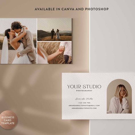 Wedding Photography Business Cards, Business Cards Photographers, Business Card Design With Photo, Photography Business Cards Ideas, Business Card With Picture, Business Card Photo, Photography Names Business, Business Card With Photo, Photographer Card