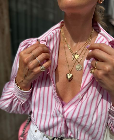 Absolutely adoring this tiny bit more summery vibe and matching it with my essential neck stack ✨ Only 14K gold, Plizzzz and Vitamin C 🌞💎💖!⁠ Gold 14k Gold-filled Charm Necklaces As Gift, Everyday Yellow Gold Cubic Zirconia Charm Necklace, 14k Gold-filled Yellow Gold Charm Necklace, Dainty 16-inch Yellow Gold Charm Necklace, Yellow Gold Cubic Zirconia Charm Necklace, Tarnish Resistant, Vitamins, Gold