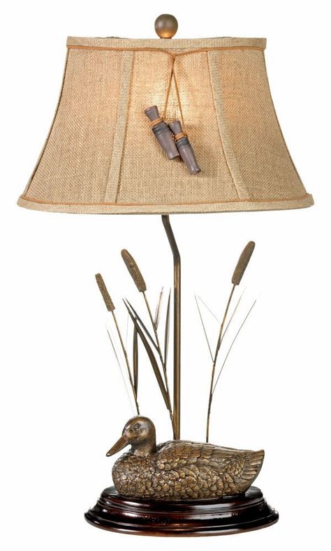 [zipedit] MALLARD DUCK LAMP  Description Mallard Duck Sits Serenely Among The Cattails Topped With A Rustic Burlap Shade Accented With Two Duck Calls  Perfect Lamp For Your Rustic Mountain Cabin, Lakeside Retreat, Lodge Or Woodland/Outdoor-Themed Décor Finished In An Antique Bronze Patina Due To Finishing Process And Various Monitor Settings, Finish/Color May Vary From Stock Photos Crafted Of Resin Base Measures 11.5" Wide Bulb Type: 100W /3-Way Measures Approx: 29.5"H PAYMENT We Accept PayPal, Visa, MasterCard, American Express, Discover Or Google Pay   All Payment Methods Are Processed Via eBay Managed Payments  SHIPPING Orders Are Shipped Within 1-3 Business Days Following Payment  ~Often Same Day Expedited Shipping Tracking Information Will Be Emailed Once The Order Ships This Item Shi Woodsy Cabin, Hunting Lodge Decor, Affordable Lighting, Black Forest Decor, Hunting Decor, Lodge Decor, Table Lamp Sets, Rustic Cabin, Mallard