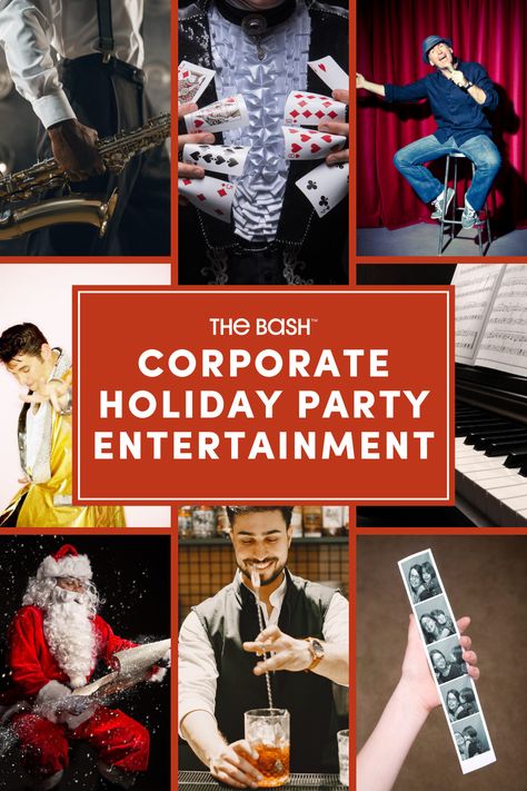 Plan your office holiday party with The Bash!✨ Browse and book corporate party entertainment on TheBash.com🎉 #holidayparty #christmasparty #officechristmasparty #officeholidayparty #corporateholidayparty #holidaypartyoutfit#corporatechristmasparty #holidaypartyentertainment #workholidayparty #christmaspartyentertainment #officeholidaypartyideas #corporateholidaypartyideas #officechristmaspartyideas #thebash Company Xmas Party Decorations, Company Christmas Party Ideas Events, Christmas Party Entertainment Ideas, Corporate Christmas Party Themes, Company Holiday Party Ideas, Company Party Ideas, Christmas Office Party Games, Corporate Christmas Party Ideas, Company Christmas Party Ideas