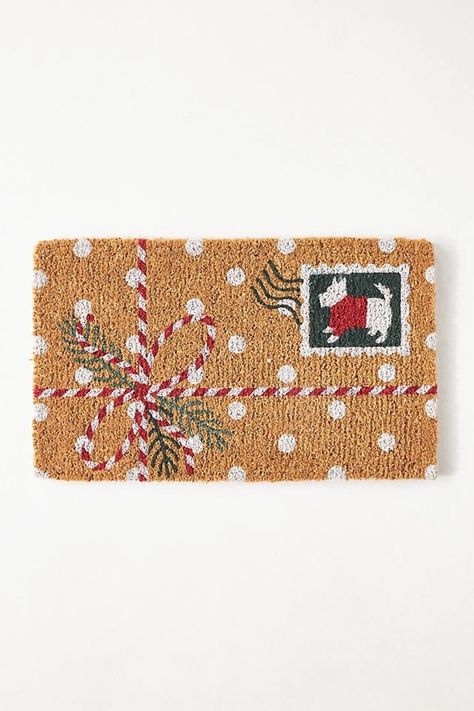 Anthropologie Holiday Decor, Anthropologie Christmas, Diy Christmas Door, Door Mat Diy, Christmas Package, Anthropologie Holiday, Christmas Doormat, Christmas Rugs, Diy Ikea