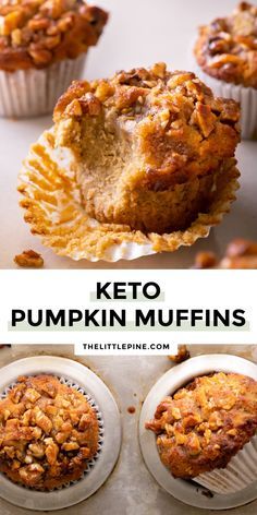 Pecan Crumble Topping, Keto Pumpkin Muffins, Low Carb Pumpkin Muffins, Low Carb Treat, Pecan Crumble, Almond Flour Muffins, Keto Treats, Pumpkin Muffin Recipes, Low Carb Low Fat Recipes