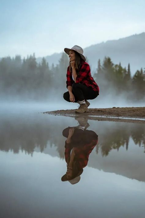 Women wearing a plaid shirt camping in Quebec Laurentian Mountains, Canadian Travel Destinations, Ottawa River, Mont Tremblant, Trip To Mexico, Pink Lake, Canadian Travel, Explore Canada, Grasshoppers