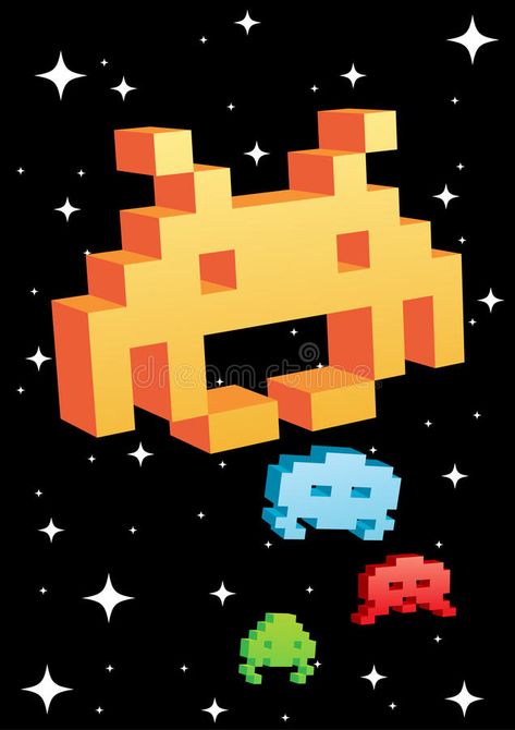 3D Space Invaders. A bunch of 3D looking invaders from space in vector , #Affiliate, #bunch, #Invaders, #Space, #vector, #space #ad Space Invaders Art, Pixel Art Styles, Retro Games Poster, Retro Arcade Games, 90s Art, Indie Game Development, Underwater Theme, Pixel Art Background, 3d Space