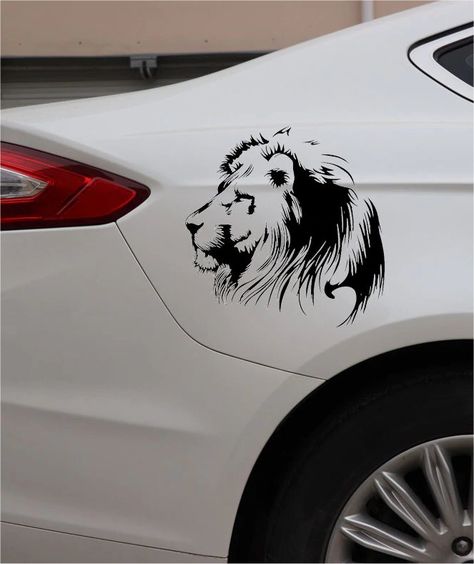 Meditation Lion Vinyl Decals Car Sticker ⤵️ Motorcycle Individualization 3d Lion, Funny Decor, Anime Car, Motorcycle Stickers, Reflective Material, Car Personalization, Car Body, Exterior Siding, Car Decals Vinyl