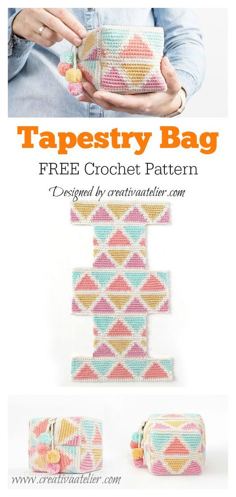 Bag Free Crochet Pattern, Mochila Crochet, Crochet Bag Pattern Free, Bag Pattern Free, Tapestry Crochet Patterns, Tapestry Bag, Crochet Tapestry, Tapestry Crochet, Crochet Bag Pattern