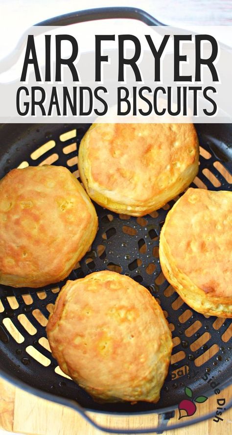 Air Fryer Biscuit (Rolls) from Refridgerator canned rolls! Did you know you can make Biscuits in an Air Fryer? Pillsbury Grands or even small biscuits can be whipped up in half the time it takes for them to oven bake, making this recipe an overall win for weeknight dinners. Deliciously golden brown tops, these quick and easy biscuits produce the soft fluffy biscuit center you count on and are ready in minutes. @SaltySideDish #rolls #hack #biscuits #airfryer Pillsbury Biscuit Air Fryer, Fried Biscuits In Air Fryer, Airfryer Pillsbury Biscuits, Pilsbury Airfryer, Biscuits In Ninja Foodi, Air Fryer Chicken Biscuits, Easy Air Fryer Biscuits, Air Fry Canned Biscuits, Air Fryer Breakfast Biscuits