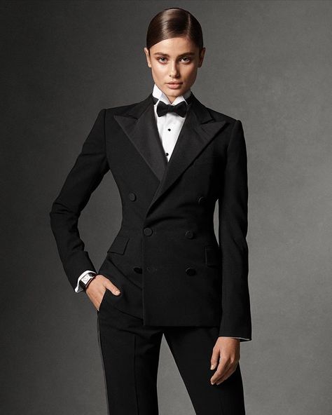 Tuxedo Women, Pants Gift, Gorgeous Blouses, Tuxedo Suit, Ralph Lauren Women, Double Breasted Jacket, Ralph Lauren Womens, Black Suits, Sheer Blouse