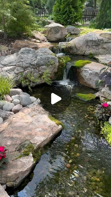 Aquascape Pond Shop on Instagram: "Dreamy backyard space with a pondless waterfall 😍
#waterfall #backyard #inspiration #water #nature #outdoors" Large Backyard Pond, Waterfall Backyard, Backyard Pondless Waterfall, Front Walkway Landscaping, Small Garden Waterfalls, Dreamy Backyard, Pondless Waterfall, Landscaping With Large Rocks Front Yard, Landscaping With Large Rocks Natural