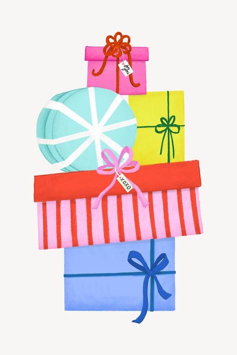 Stack Of Christmas Presents, Present Illustration Gift, Christmas Box Illustration, Birthday Present Illustration, Present Box Illustration, Christmas Presents Illustration, Presents Stacked, Christmas Present Illustration, Christmas Present Drawing