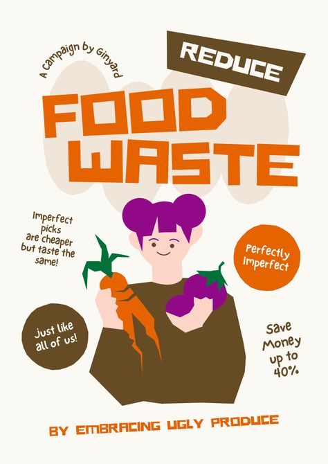 Bring attention to food waste with our Beige Orange Organic Illustrative Campaign Poster! This eye-catching design combines warmth and clarity to effectively communicate your message. 🌿🍊 Make your campaign stand out and inspire positive change! Food Waste Poster Design, Food Waste Poster, Food Waste Campaign, Food Wastage, Poster Template Design, Campaign Posters, Design Posters, Reduce Food Waste, Poster Ideas