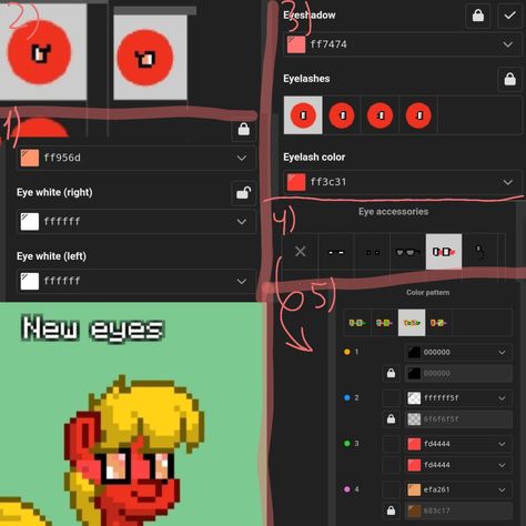 Ponytown Eyes Tutorial, Pony Town Eyes Tutorial, Ponytown Eyes Ideas, Ponytown Eyes, Pony Town Eyes Ideas, Pony Town Building Ideas, Pony Town Skins Tutorial, Ponytown Hair Ideas, Pony Town Tutorial