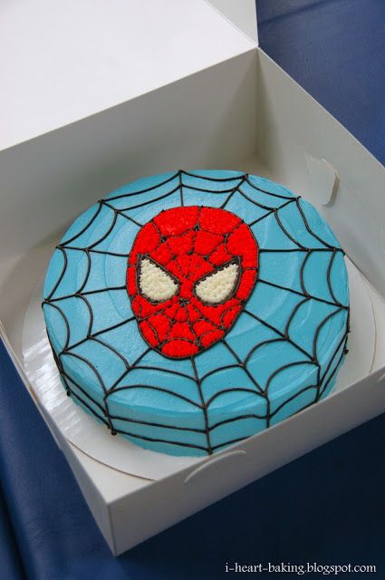 i heart baking!: spiderman birthday cake Dort Spiderman, Lincoln Clay, Spiderman Cookies, Spider Cake, Spiderman Birthday Cake, Spiderman Theme, Spiderman Birthday Party, Superhero Cake, Mens Birthday Party