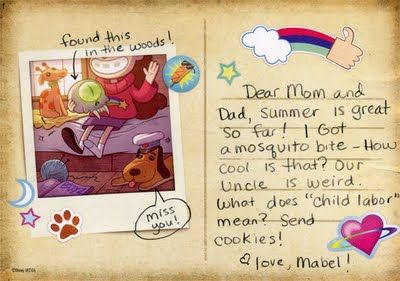 Gravity Falls Postcard As Party Invite Libro Gravity Falls, Dipper Y Mabel, Gravity Falls Journal, Monster Falls, Dear Mom And Dad, Pocket Princess, Dipper And Mabel, Mabel Pines, Disney Xd