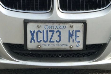 Hilarious License Plates That Will Curb That Morning Road Rage – Herald Weekly Custom Car Plates, Cool License Plates, Funny License Plates, Car License Plates, Licence Plates, Car Tags, Personalized License Plates, Filipino Funny, Girly Car