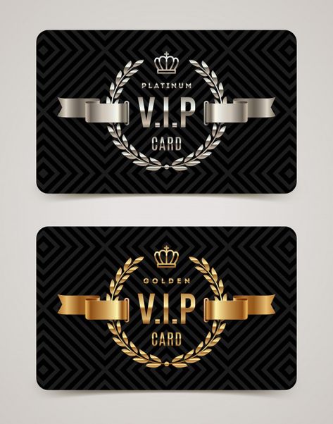 Vip golden and platinum card template Pr... | Premium Vector #Freepik #vector #pattern #ribbon #business #gold Vip Card Design, Platinum Card, True Money, Money Card, Barber Shop Decor, Member Card, Vip Card, Gold Card, Fancy Watches