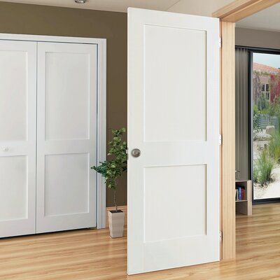 2 Panel Shaker Door, 2 Panel Doors, White Interior Door, Shaker Interior, White Interior Doors, Pine Interior Doors, Basement Doors, Interior Door Styles, Paint Shakers