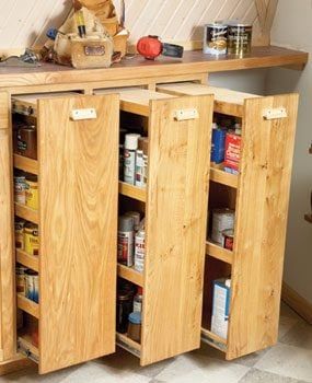 Pull Out Pantry Shelves, Space Saving Shelves, Pull Out Pantry, Pantry Shelves, Diy Kitchen Storage, Pantry Shelf, Diy Holz, Kitchen Cabinet Storage, Pantry Design