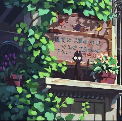 Delivery Service, Studio Ghibli, Black Cat, Building, Flowers, On Instagram, Instagram, Black