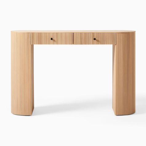 Ellington Console (48") | West Elm Fluted Console Table, Beauty Salon Interior, Email Branding, Console And Sofa Tables, Wood Drawers, Resin Coating, Media Console, Oak Veneer, Household Cleaners