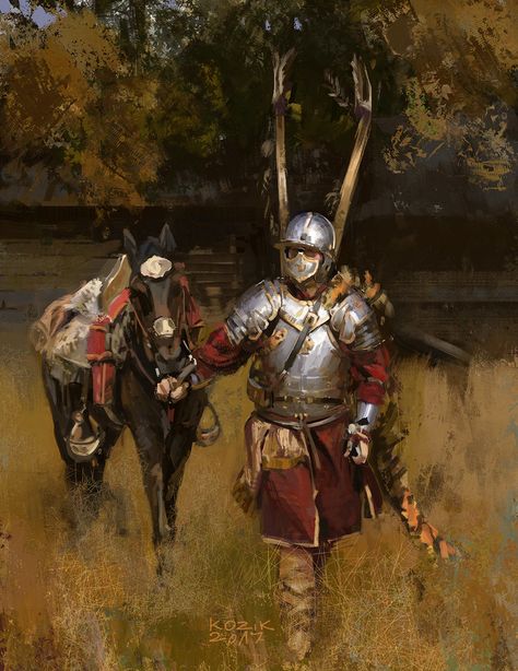 ArtStation - The Winged Hussar. , Mariusz Kozik Winged Hussar, Polish Hussars, Polish Winged Hussars, Historical Warriors, Historical Armor, Knight Art, Knight Armor, Medieval Knight, Fantasy Armor