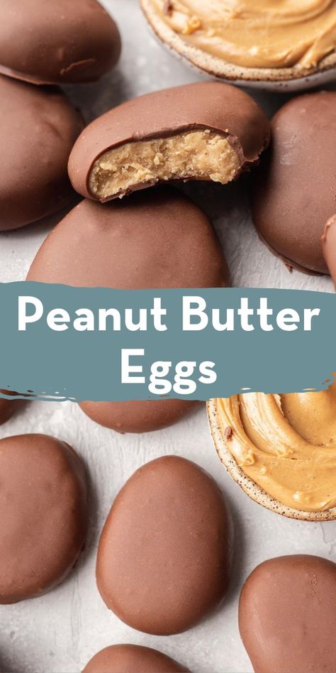 Why wait for Reese's peanut butter eggs to be stocked at your local grocery store when you can make them at home? Sweet and salty peanut butter filling is coated in creamy milk chocolate to make the ultimate Easter treat! Homemade Peanut Butter Eggs, Peanut Butter Eggs Recipe, Reese Peanut Butter Eggs, Live Well Bake Often, Peanut Butter Easter Eggs, Sugary Treats, Chocolate Peanut Butter Recipes, Peanut Butter Balls Recipe, Potluck Ideas