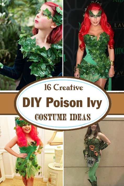 Leave a trail of awe-struck admirers at the next costume party with these stunning DIY Poison Ivy Costume ideas! Posion Ivy Diy Costume, Diy Ivy Costume, Poison Ivy Dress Costume, Diy Posion Ivy Costume Ideas, Easy Poison Ivy Costume Diy, Ivy Costume Women, Posion Ivy Costumes Diy, Poison Ivy Halloween Costume Diy, Poison Ivy Costume Kids