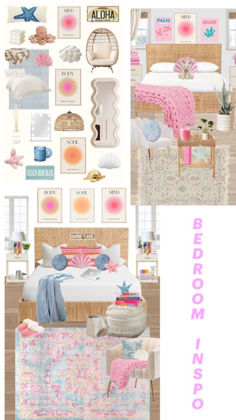 Bright Beachy Bedroom, Beachy Pink Bedroom, Pink Costal Room, Coastal Bedrooms Ideas, Coastal Pink Bedroom, Utah Bedroom, Pink Beachy Room, Coastal Room Ideas, Room Ideas Beachy