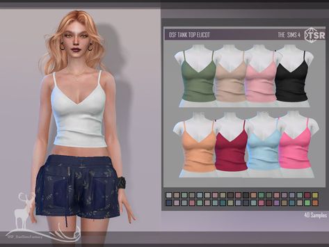 Sims 4 Cc Shorts Women, The Sims 4 Cc Resource Top, Ts4 Cc Shirts, Sims 4 Cc Tank Top, Tops Sims 4 Cc, Preppy Tank Tops, Clothing Sims 4 Cc, Cc Top, Tight Tank Top