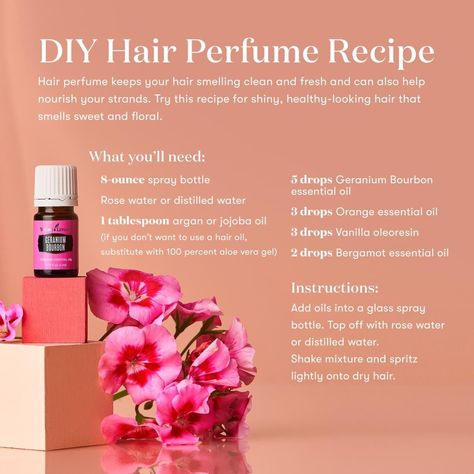 Diy Hair Perfume Spray, Diy Hair Perfume, Hair Perfume Diy, Diy Perfume, Bergamot Essential Oil, Diy Scrub, Hair Mist, Glass Spray Bottle, Hair Perfume